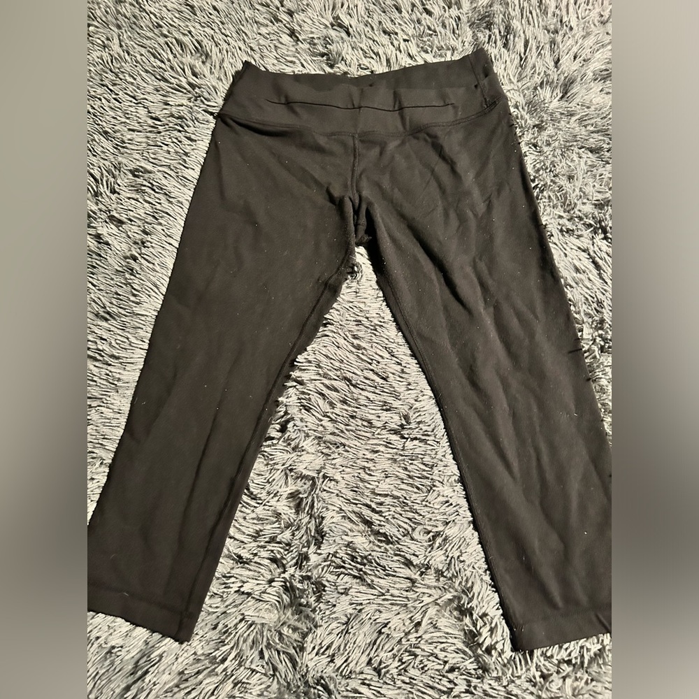 Lululemon Yoga Pant Leggings Size Womens 8 Black Crossover Waist Band